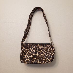 Leopard Print Shoulder Bag With Mini Wallet